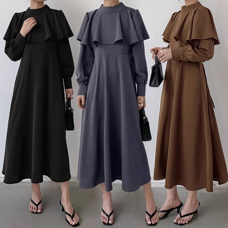 Women's Long Dress Korean and  - Korean Style A Line Shirt Dress recension och pris