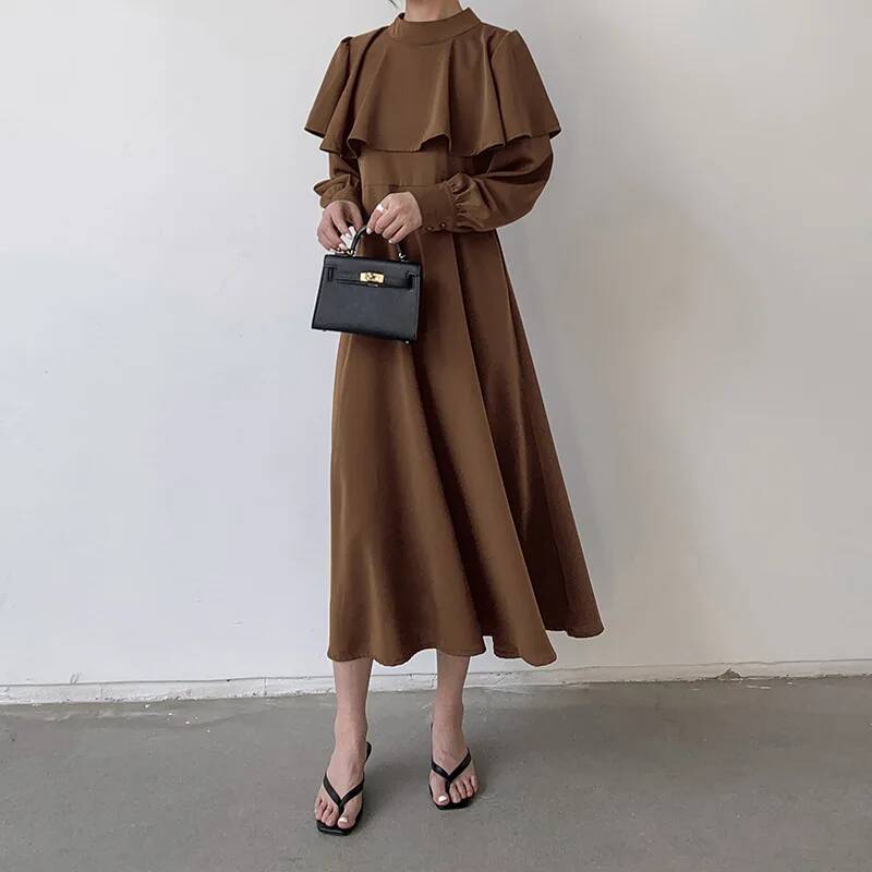 Women's Long Dress Korean and  - Korean Style A Line Shirt Dress recension och pris