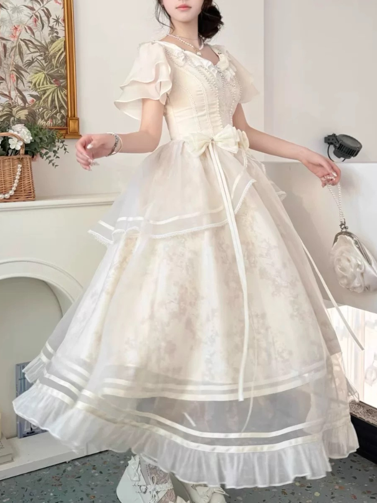 Forest Style Sweet Vintage Bow - French Vintage Floral Midi Dress recension och pris