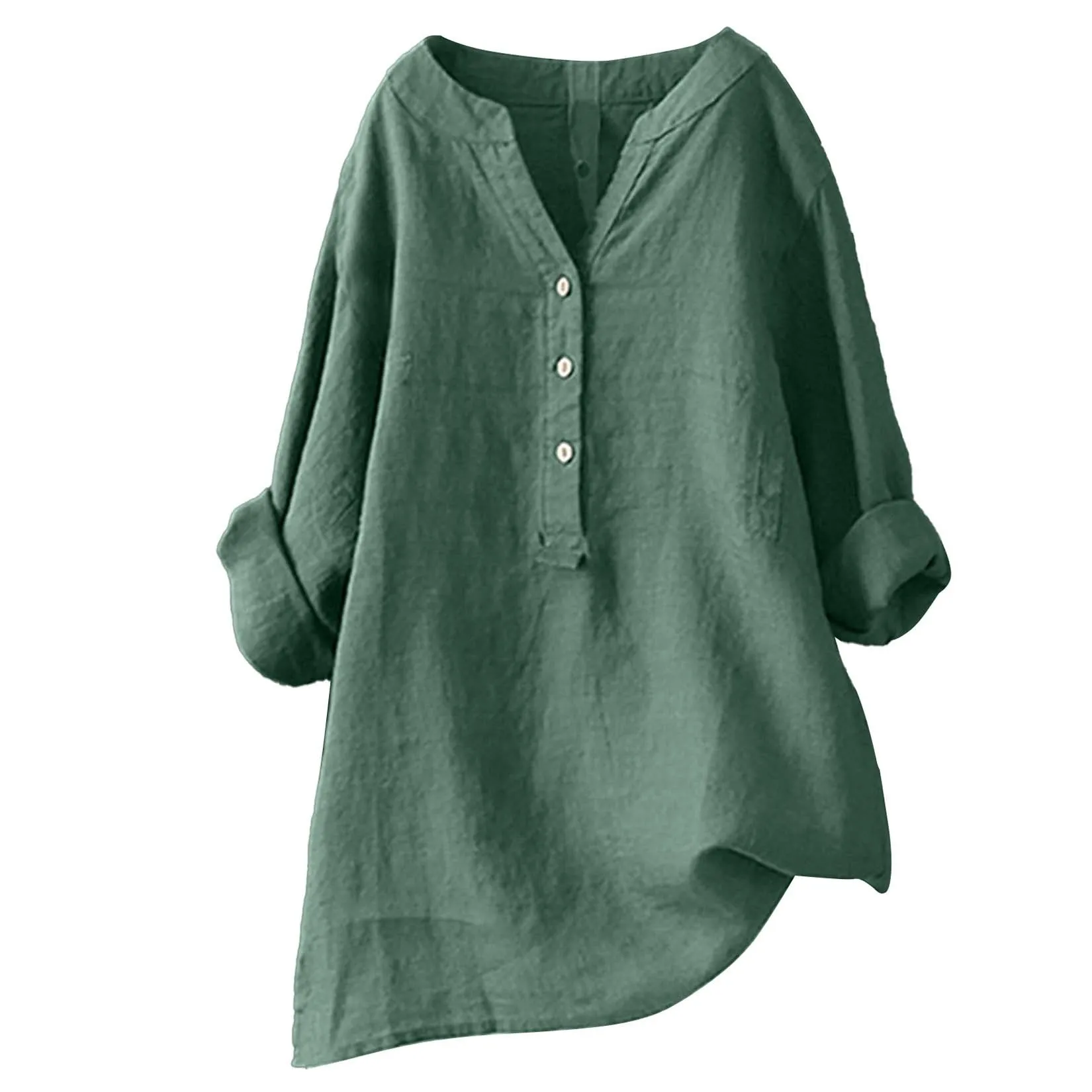 Unisex Women Men Cotton Linen  - Casual Loose Linen Shirt Dress recension och pris