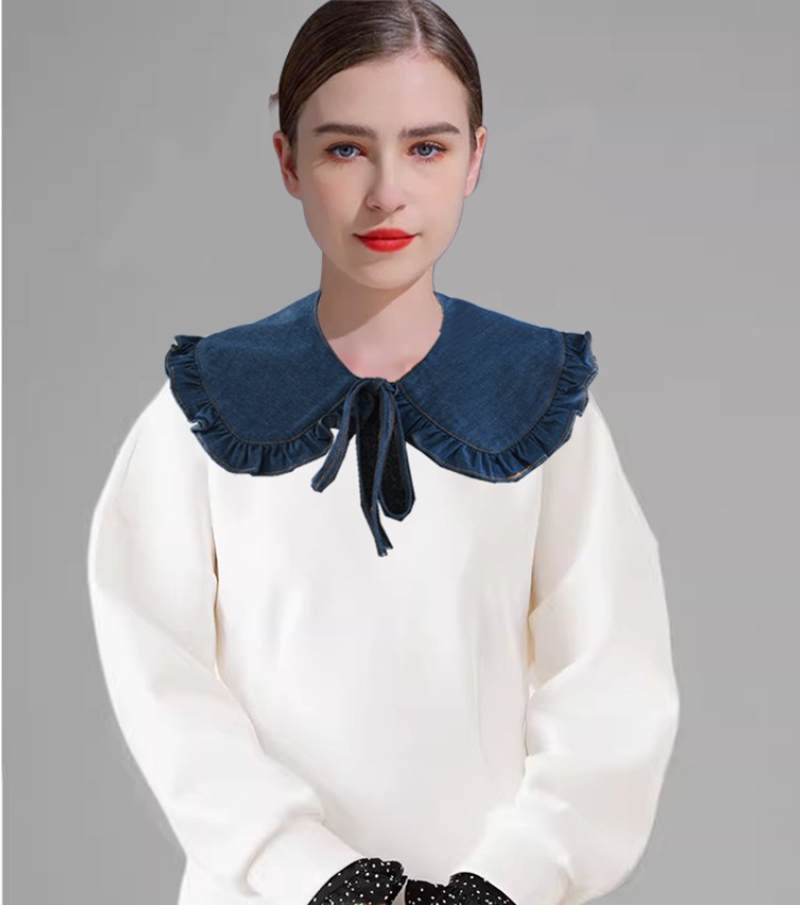 Sweet Blue Denim Ruffle False  - Blouses recension och pris
